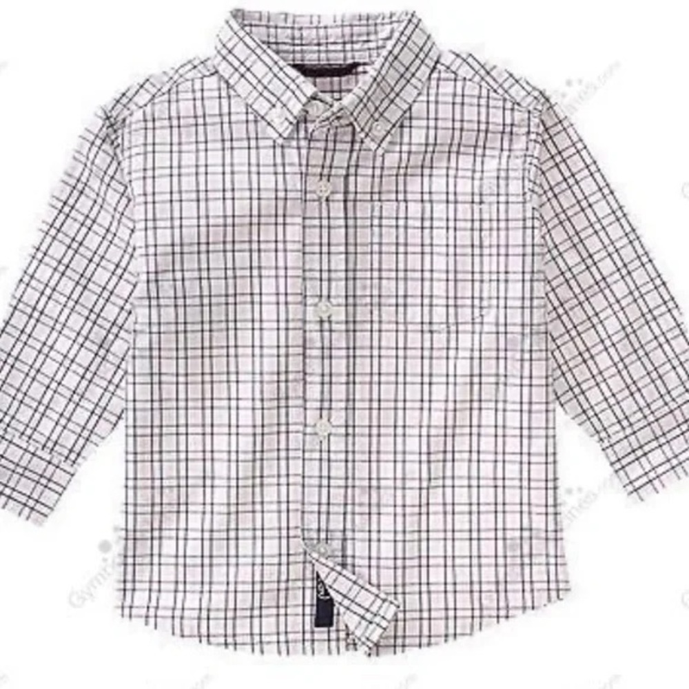 Gymboree Black/Pink Check Button-Down Oxford Shirt.  Size 5.